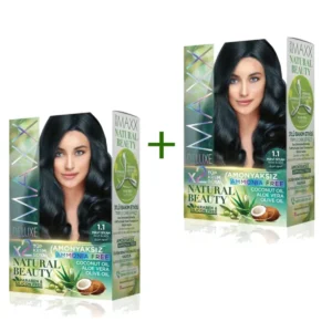 2 Paket Natural Beauty Amonyaksız Saç Boyası 1.1 Mavi Siyah