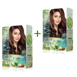 2 Paket Natural Beauty Amonyaksız Saç Boyası 7.7 Karamel Kahve