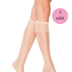 3 Adet Süper Ince 15 den Mat Pantolon Çorabı Açık Ten