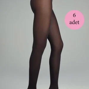 6 Adet Kadın Siyah Mikro 40 Külotlu Çorap