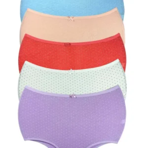 5 Adet Puantiyeli Kadın Toparlayıcı Yüksek Bel Bato Külot