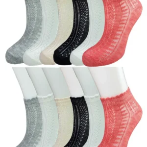 12 Adet Örgü İşlemeli Kadın Fantezi Bilek Çorap