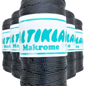 5 Adet Polyester Makrome İpi 68 Füme Gri 100 gr