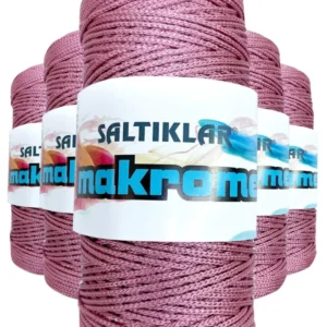 5 Adet Polyester Makrome İpi 350 Gül 100 gr