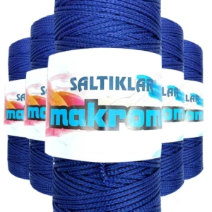 5 Adet Polyester Makrome İpi 370 Lacivert 100 gr