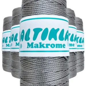 5 Adet Polyester Makrome İpi 430 Orta Gri 100 gr