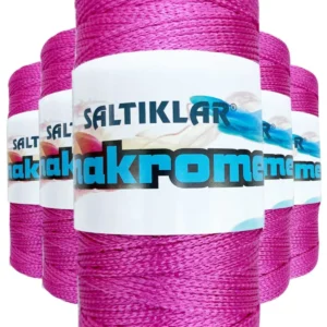 5 Adet Polyester Makrome İpi 1538 Fuşya 100 gr