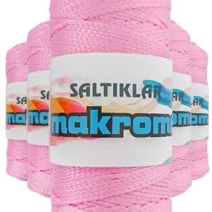 5 Adet Polyester Makrome İpi 1545 Pembe 100 gr