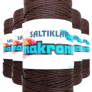 5 Adet Polyester Makrome İpi 2070 Kahve 100 gr