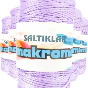 5 Adet Polyester Makrome İpi 3200 Lila 100 gr