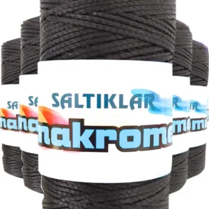 5 Adet Polyester Makrome İpi SYH Siyah 100 gr
