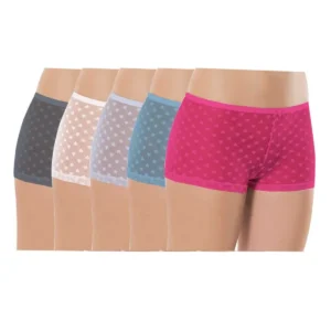 5 Adet Kadın Komple Tül Dantel Boxer Külot