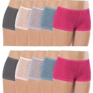 10 Adet Kadın Komple Tül Dantel Boxer Külot