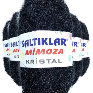 5 Adet Mimoza Kristal Işıltılı Şal Patik Yelek İpi SİYAH