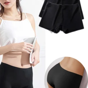 2 Adet Kadın Dikişsiz Görünmez İz Yapmaz Mini Şort Boxer Siyah