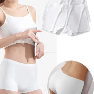 2 Adet Kadın Dikişsiz Görünmez İz Yapmaz Mini Şort Boxer Beyaz