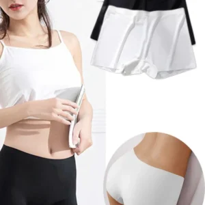 2 Adet Kadın Dikişsiz Görünmez İz Yapmaz Mini Şort Boxer Siyah Beyaz