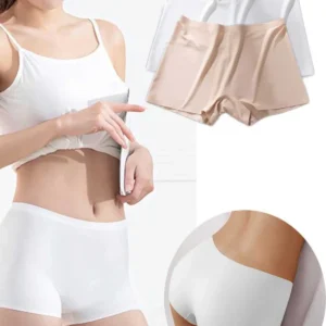 2 Adet Kadın Dikişsiz Görünmez İz Yapmaz Mini Şort Boxer Beyaz Ten