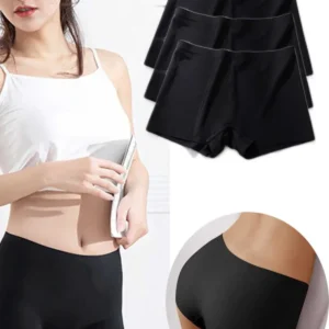 3 Adet Kadın Dikişsiz Görünmez İz Yapmaz Mini Şort Boxer Siyah