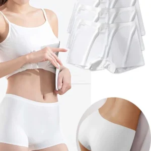 3 Adet Kadın Dikişsiz Görünmez İz Yapmaz Mini Şort Boxer Beyaz