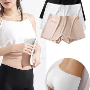 3 Adet Kadın Dikişsiz Görünmez İz Yapmaz Mini Şort Boxer Siyah Beyaz Ten