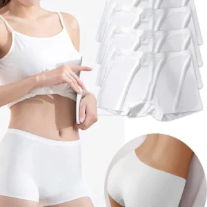 4 Adet Kadın Dikişsiz Görünmez İz Yapmaz Mini Şort Boxer Beyaz