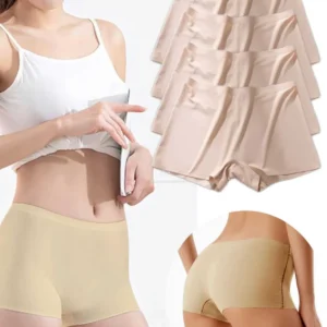4 Adet Kadın Dikişsiz Görünmez İz Yapmaz Mini Şort Boxer Ten