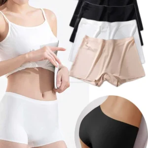 4 Adet Kadın Dikişsiz Görünmez İz Yapmaz Mini Şort Boxer Siyah Beyaz Ten