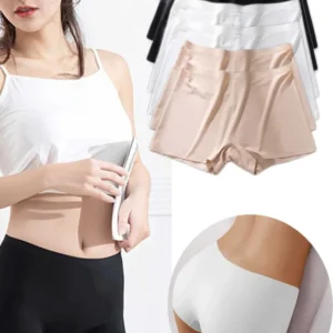 6 Adet Kadın Dikişsiz Görünmez İz Yapmaz Mini Şort Boxer Siyah Beyaz Ten