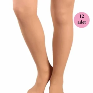 12 Adet Mus Kaçmaz Lastikli Çorap 70 denye 38 Bronz