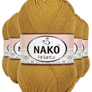 5 Adet Pırlanta Amigurumi El Örgü İpi Yünü Altın 6706