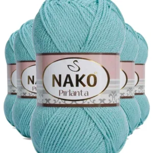 5 Adet Pırlanta Amigurumi El Örgü İpi Yünü Su Yeşili 1297