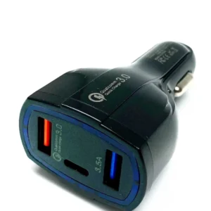 Çift Girişli Araç İçi Hızlı Şarj Soketi 3.0 7A Siyah