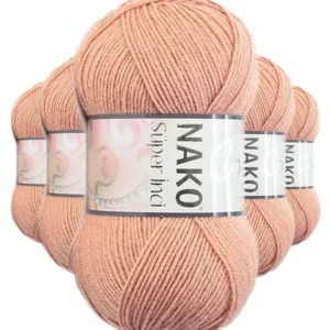 5 Adet Süper İnci El Örgü İpi 100 gr Badem İçi 11071