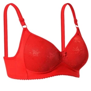 Silikonlu Toparlayıcı Dantelli Telsiz Sütyen Kırmızı