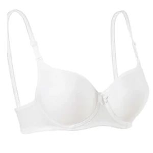 Destekli Slikonlu Düz Sütyen Beyaz