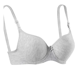 Destekli Slikonlu Düz Sütyen Gri