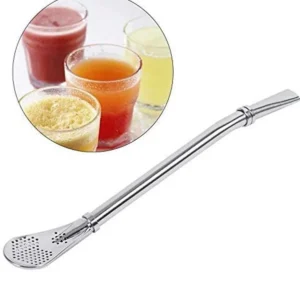 Paslanmaz Çelik Süzgeçli Pipet Kaşık