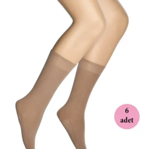 6 Adet Masaj Kadın Çorap Bronz 38