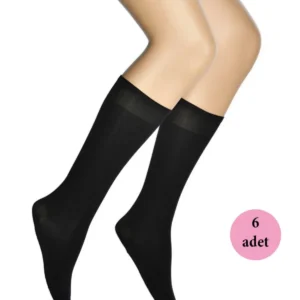 6 Adet Masaj Kadın Çorap Siyah 500
