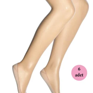 6 Adet Mikro Babet Kadın Çorap Ten 57