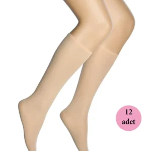 12 Adet Mikro 40 Dizaltı Kadın Çorap Sahra 51