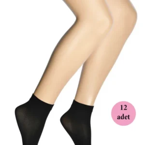 12 Adet Mikro 40 Soket Kadın Çorap Siyah 500