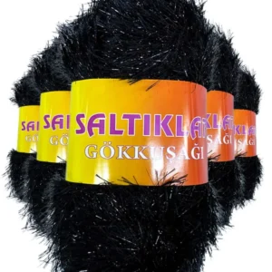 5 Adet Gökkuşağı El Örgü İpi Yünü SİYAH