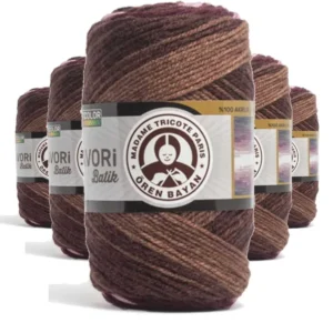 5 Adet Favori Batik El Örgü Ipliği 100 Gr 906