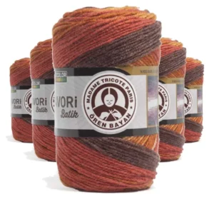 5 Adet Favori Batik El Örgü Ipliği 100 Gr 907