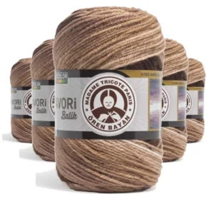 5 Adet Favori Batik El Örgü Ipliği 100 Gr 911