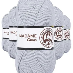 5 Adet Madame Cotton El Örgü İpi Yünü 100 gr 001 Gri