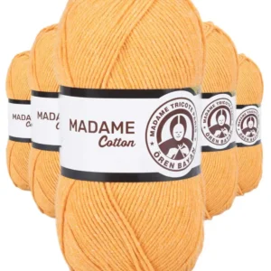 5 Adet Madame Cotton El Örgü İpi Yünü 100 gr 007 Turuncu
