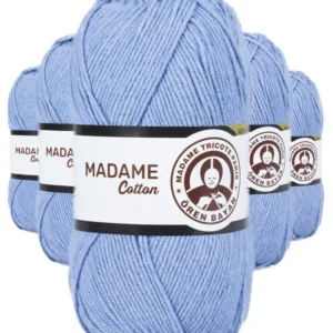 5 Adet Madame Cotton El Örgü İpi Yünü 100 gr 013 Koyu Mavi